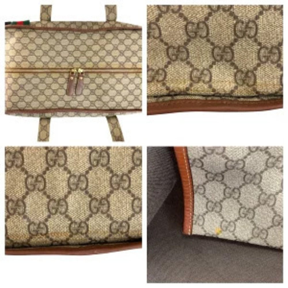 Gucci Sherry Boston bag Handbag beige GG Supreme canvas leather - Picture 6 of 9